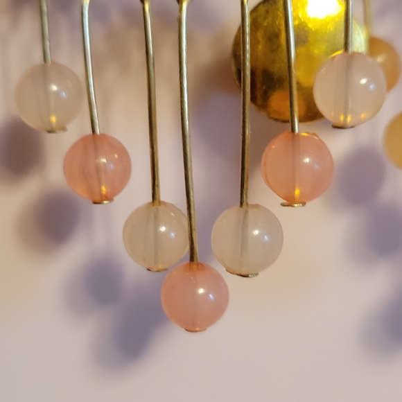 Gold Dangling bead earringd - Picture 2 of 2